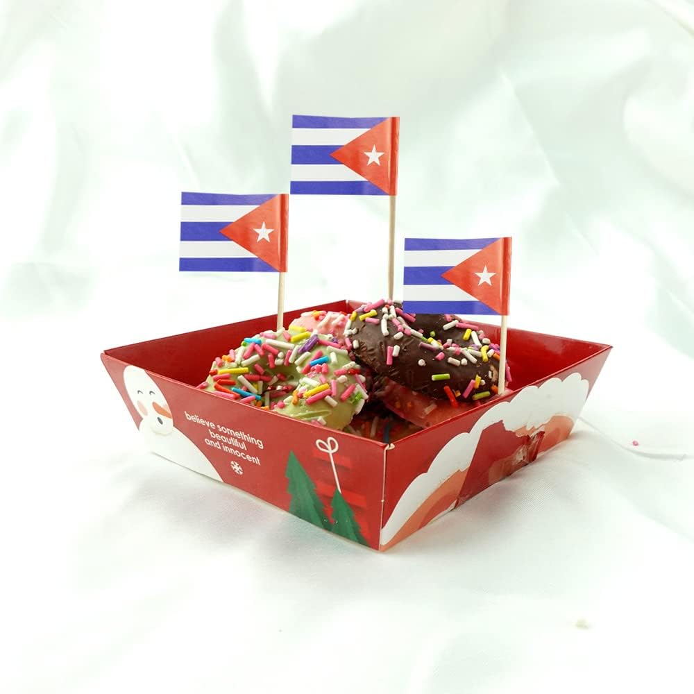 Cuba Flag Cuban Flag, Small Mini Cuba Toothpick Flags for Food, Cupcakes, Cocktails, Appetizers, Bar Party Decorations