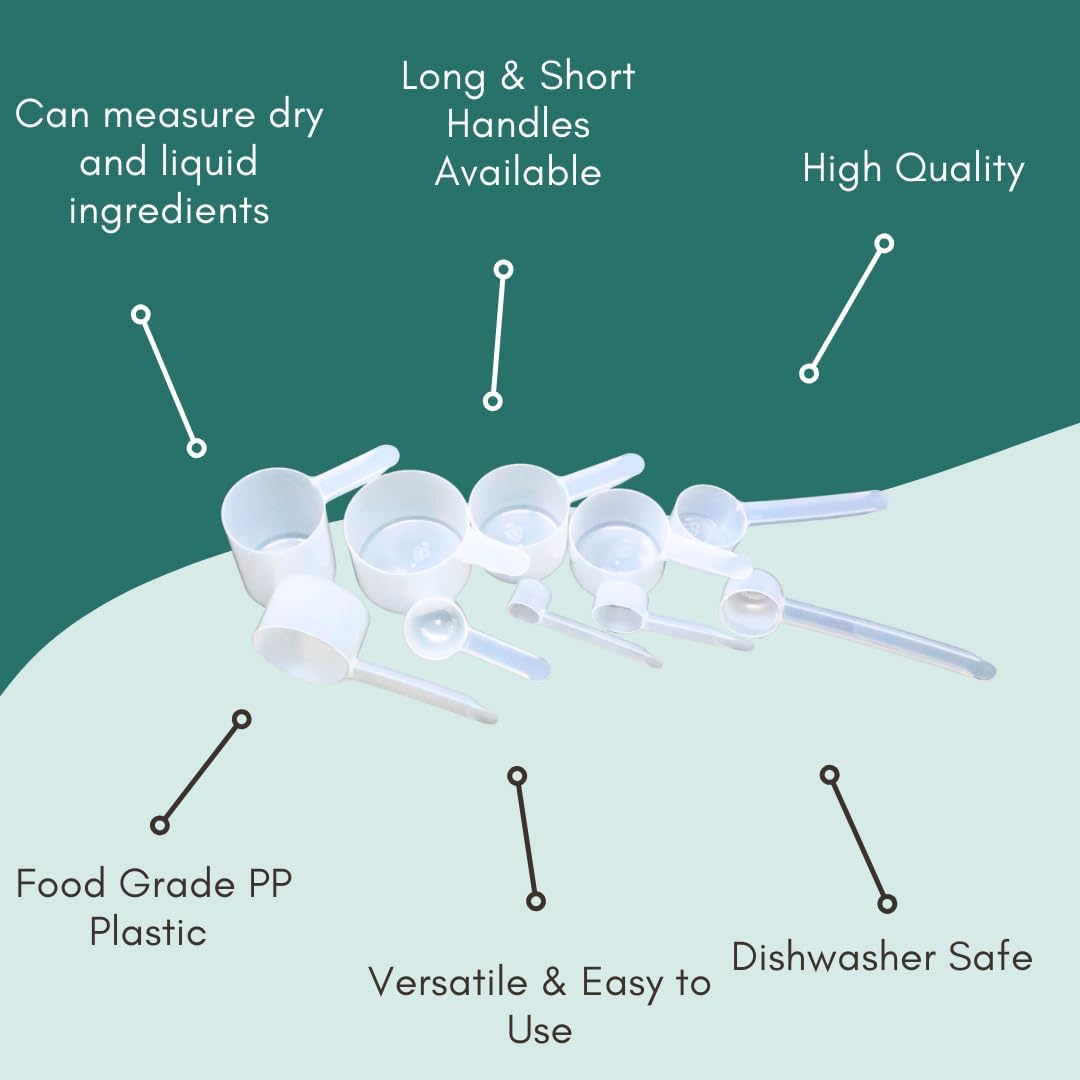 3/8 Cup (3 Oz. | 6 Tablespoon | 90 mL) Long Handle Scoop for Measuring Coffee, Pet Food, Grains, Protein, Spices and Other Dry Goods (Pack of 100)