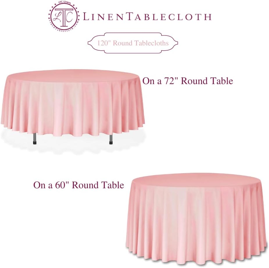 LTC LINENS 10 Pack 120 Inch Round Tablecloth Royal Blue for 60 Inch Round Table - Bulk Round Table Cover - Washable, Wrinkle Resistant Polyester Fabric Cloth for Wedding, Party
