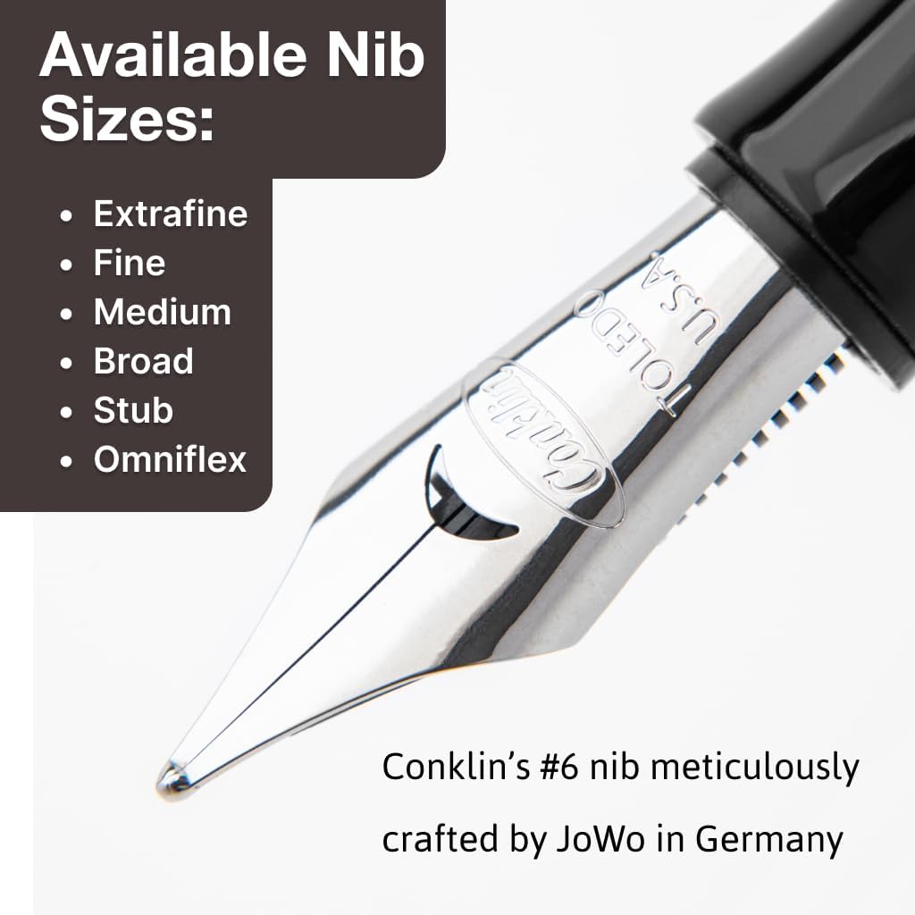 Conklin Duragraph Fountain Pen Orange Nights - Extra Fine Nib, Precision Writing Instrument with Vibrant Finish