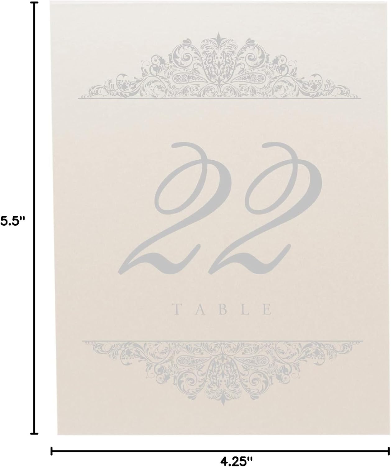 Paisley Wedding Table Numbers (Select Color/Quantity), Champagne, Silver, 1-15, Double Sided, Tent or Use in a Stand, Great for Parties & Restaurants - Made in the USA