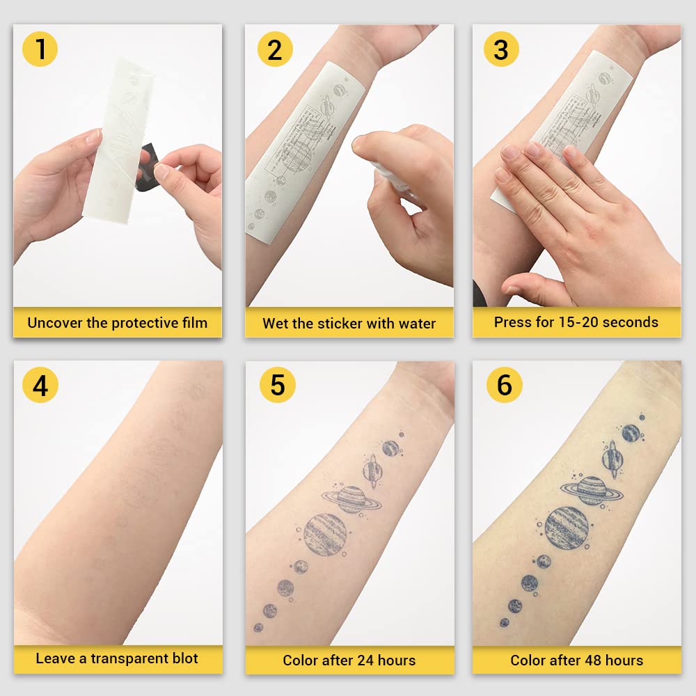 INKARTLINK Tattoo Tech, 2 Sheets Medium Semi Permanent Tattoo, Adult Art Design Temporary Tattoos, Lasts 1-2 Weeks, Waterproof, Realistic Look, No Adhesive, No Reflection (Lucky Fish Design)