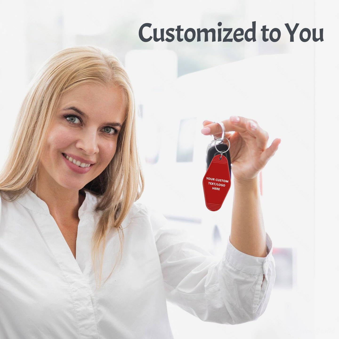 Custom Vintage Hotel Motel Keychains 50 Pack, Personalized Logo, Text Bulk - Perfect for Tradeshows, Campaign Gifts - Customizable Key Tags