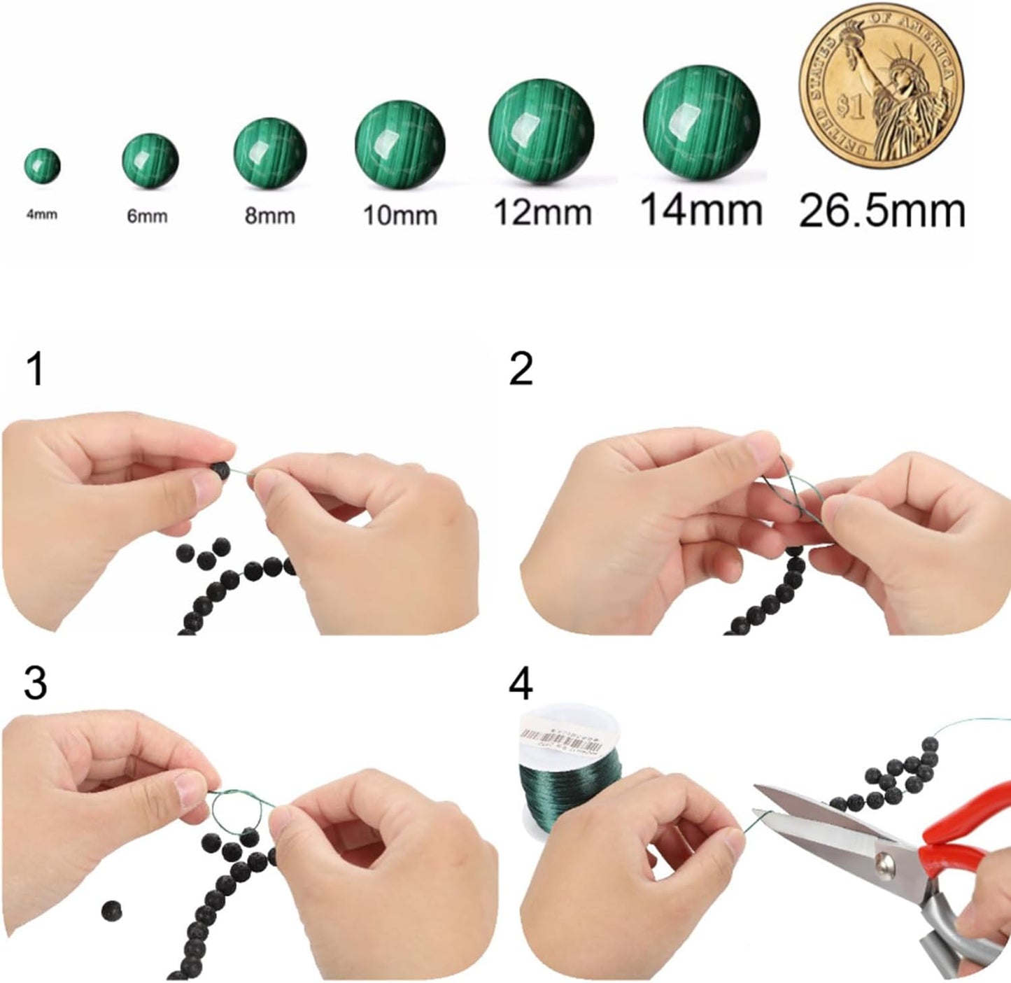 Quail Egg Stone Beads Gemstone Round Crystal Energy Jade Beads Stone Beads for Jewelry Making DIY Bracelet Necklace Jewelry Making 1 Strand 15.5inch 4MM