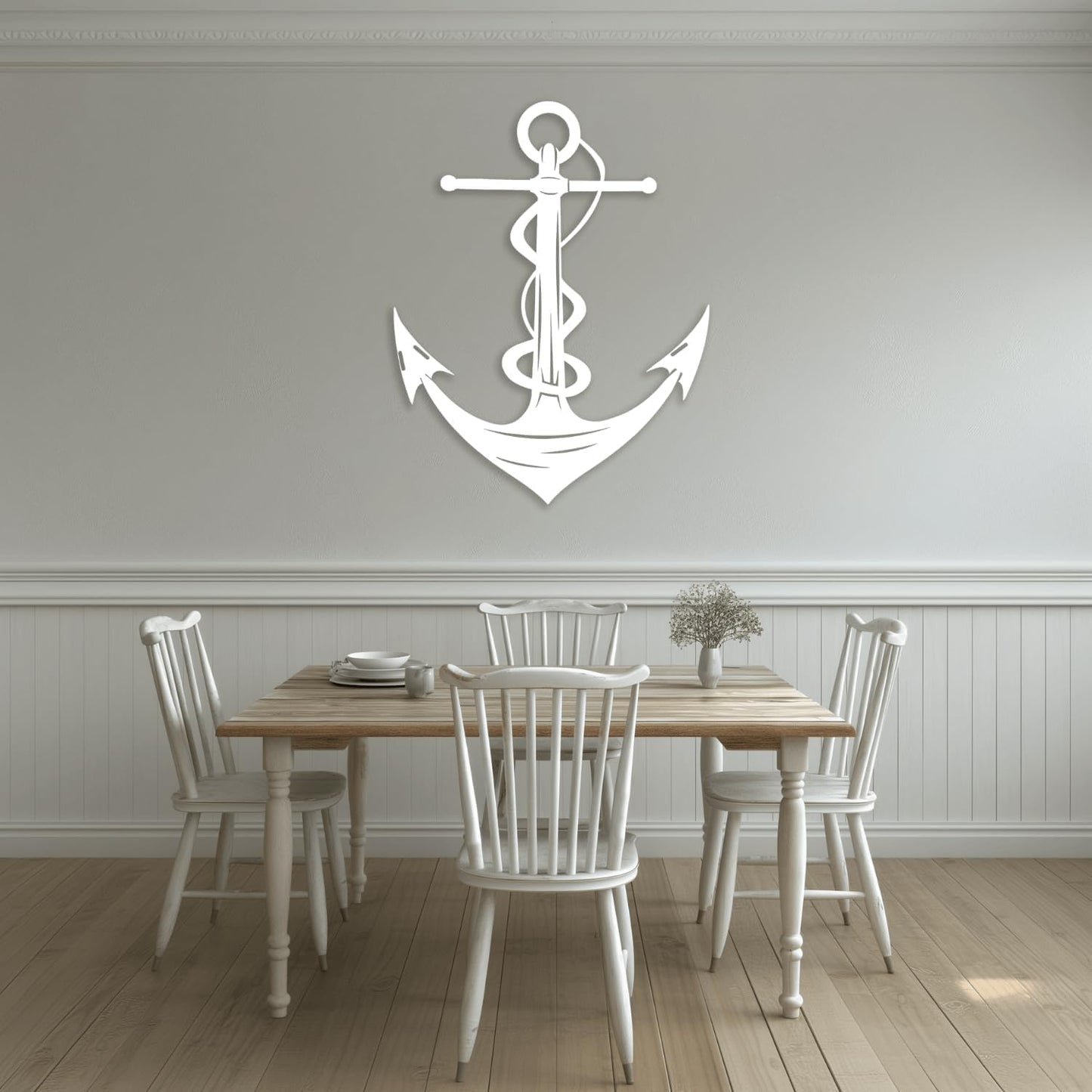 XXQ Anchor Metal Wall Decor, Anchor Metal Wall Art for Bedroom Living Room Dorm Antique Anchor Wall Decor Antique Metal Anchor Farmhouse Decor (Whhite, 32" x 48" / 81 x 121cm)