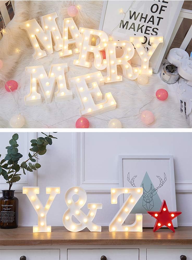 MUMUXI Marquee Light Up Letters Sign Battery Powered LED Alphabet Lights for Party Wedding Birthday Christmas Home Bar Decoration Lighted Symbols