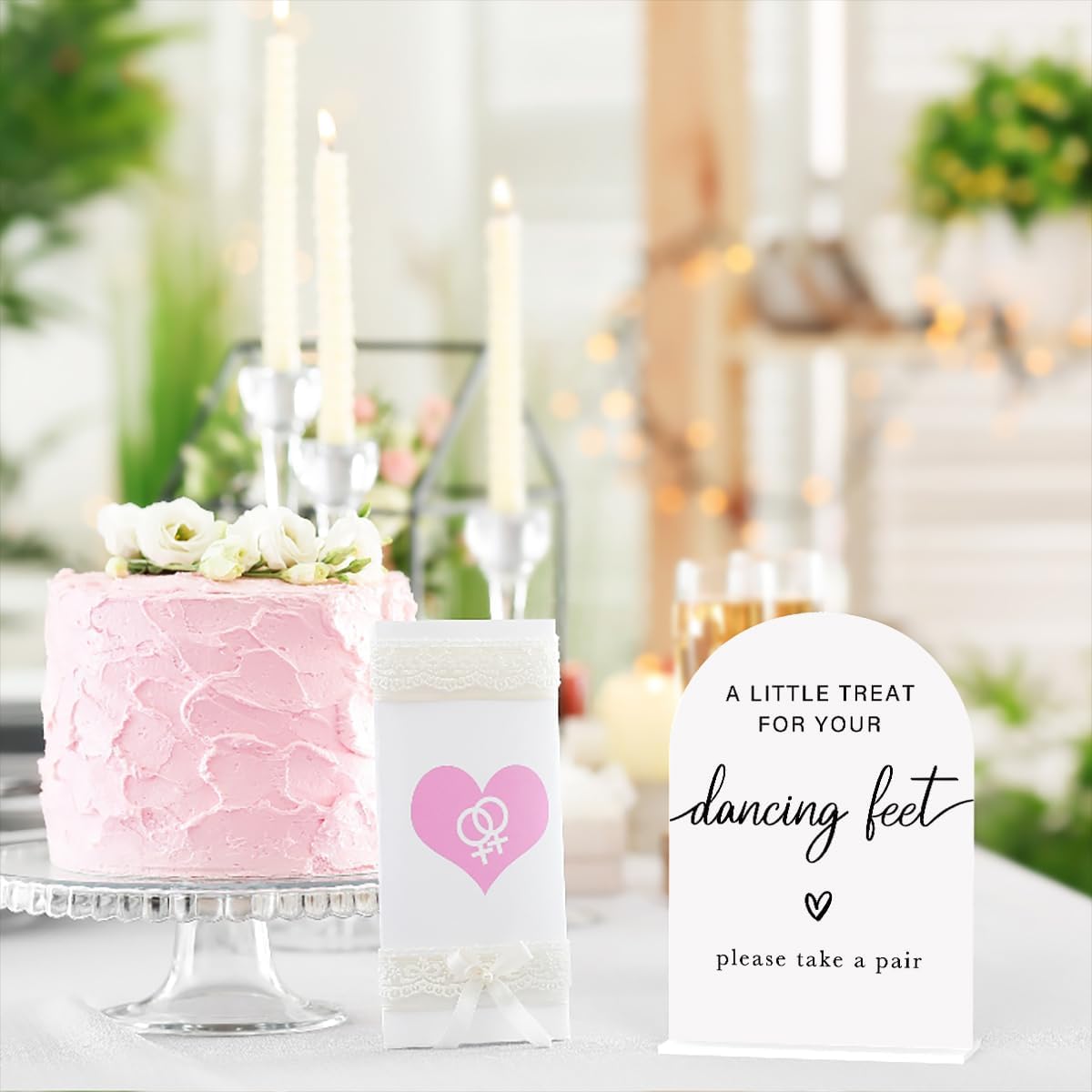 Acrylic Wedding Sign Wedding Signs for Ceremony A Little Treat for Your Dancing Feet Sign for Wedding Modern Calligraphy Arch Acrylic Table Top Sign for Wedding Reception and Event Party Table(white)