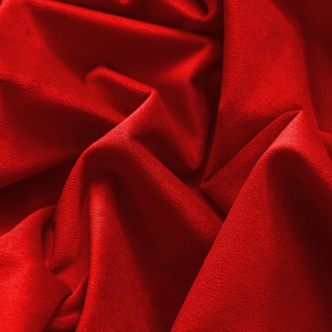 F-CHU Red Tablecloth Thickset Velvet Tablecloth with Beautiful Gold Tassels Vintage Table Cloth for Home Decor Wedding, Party, Banquet and Events 60" Round