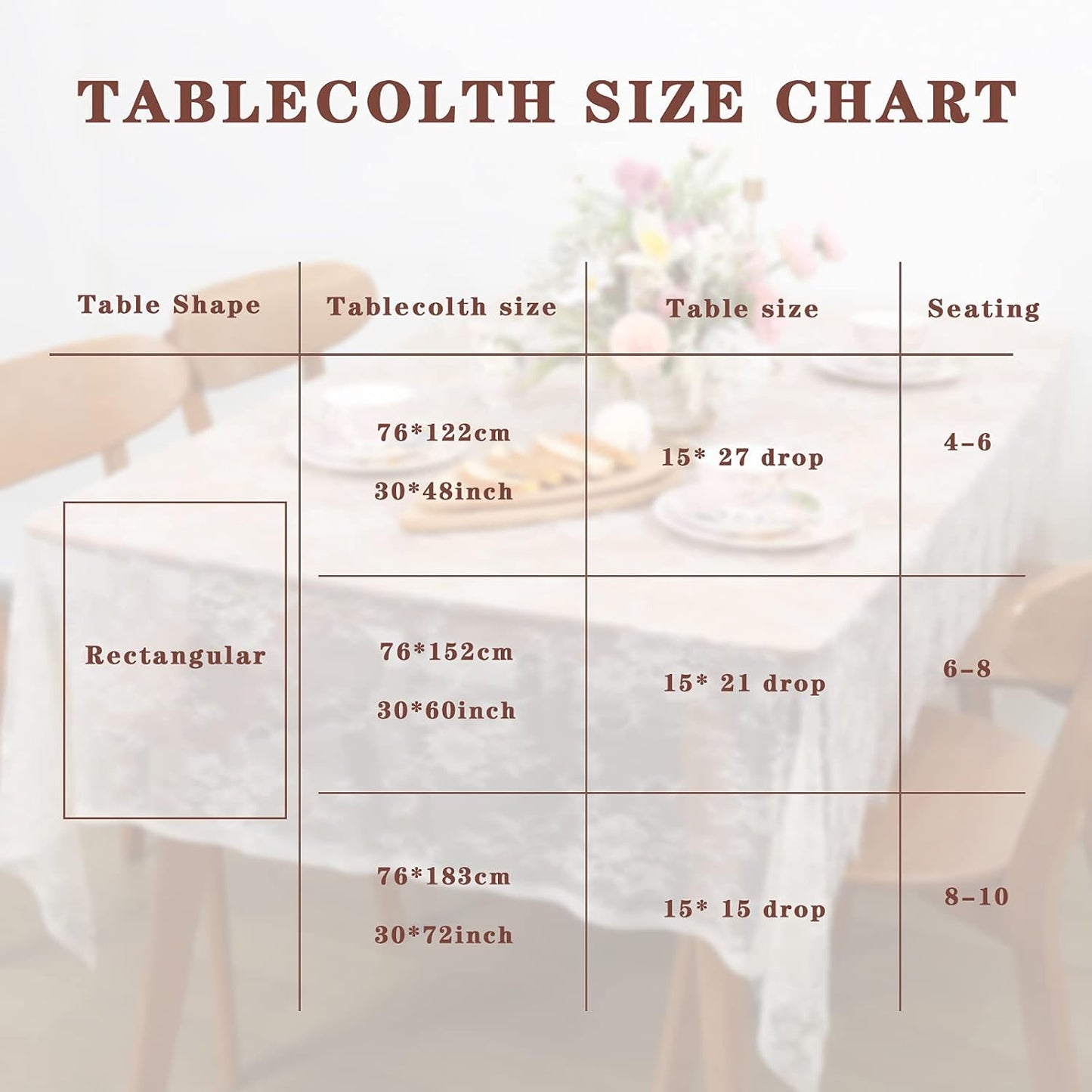 LuoluoHouse Rustic Ivory Wedding Tablecloths Lace Chic Rectangular Tablecloths for Wedding Reception Farmhouse Table Decorations 60x120 inch