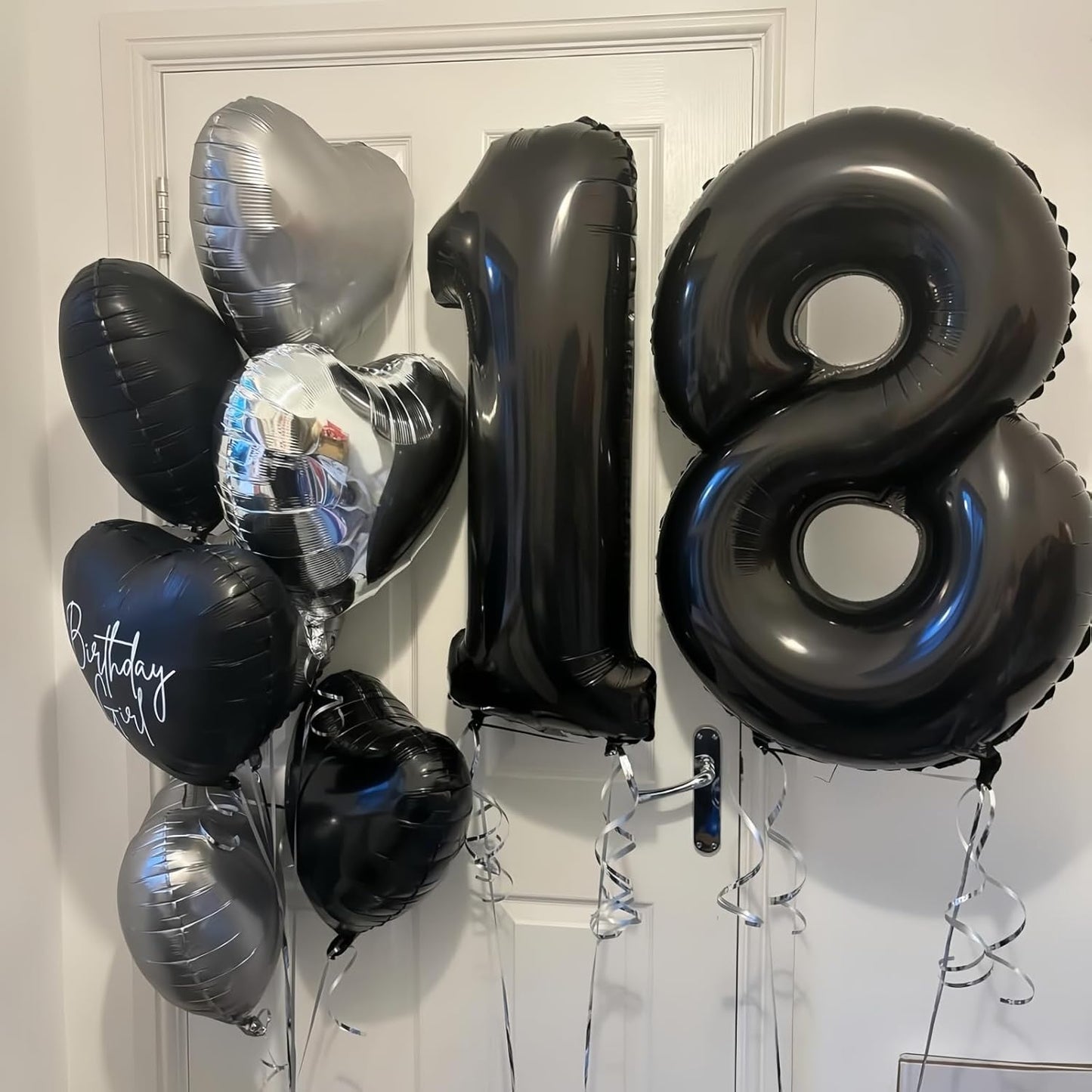 Black 6 Balloon Number,40 Inch Number 6 Balloon Large Black 6 Foil Mylar Helium Balloon for Birthday Party Decorations