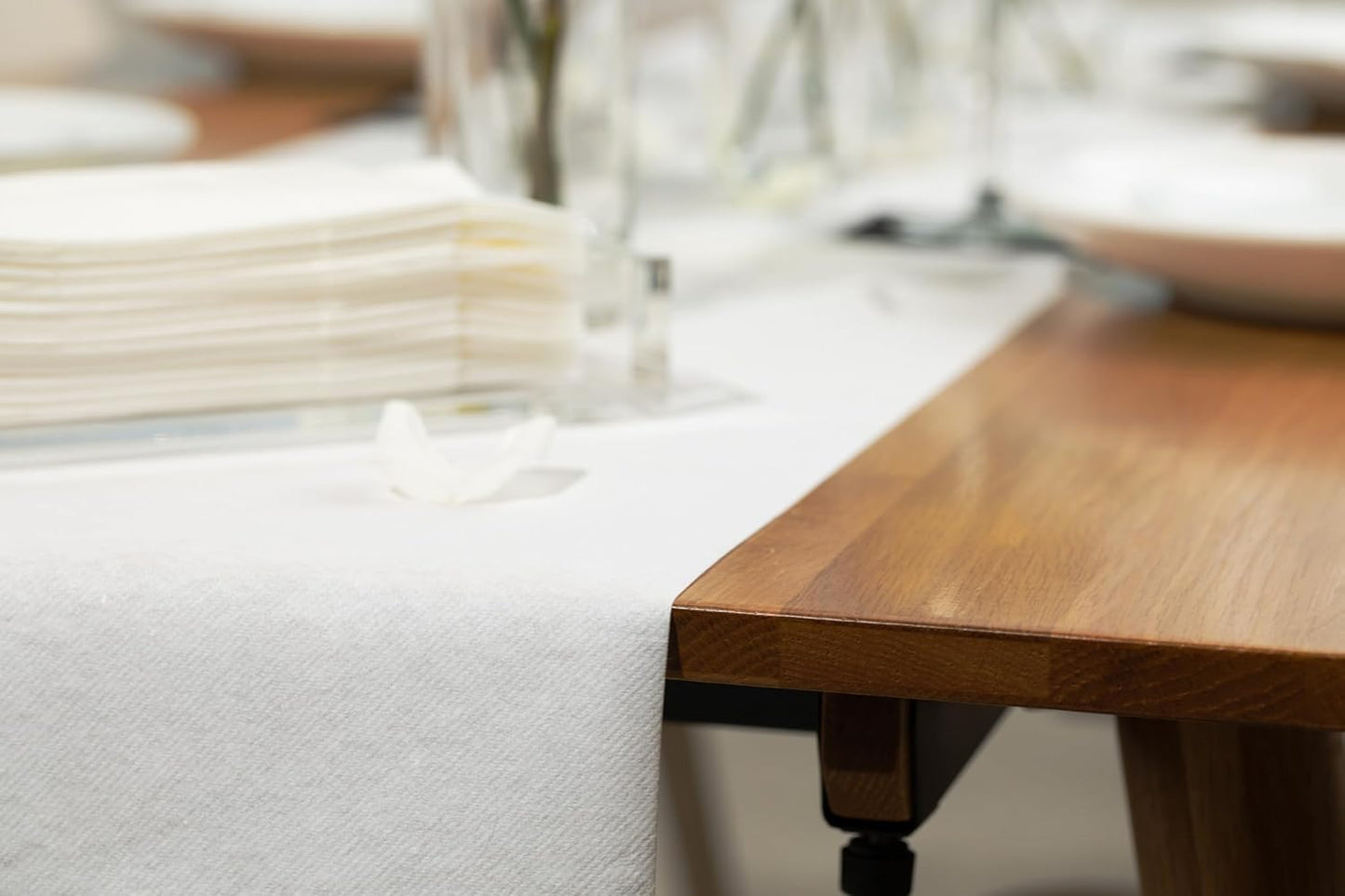 American Homestead Paper Table Runner Roll - 78 ft. Disposable Linen-Like Table Cover Roll - 20 Perforated Table Runners (16" x 48") for Parties, Weddings, and Events - Ivory