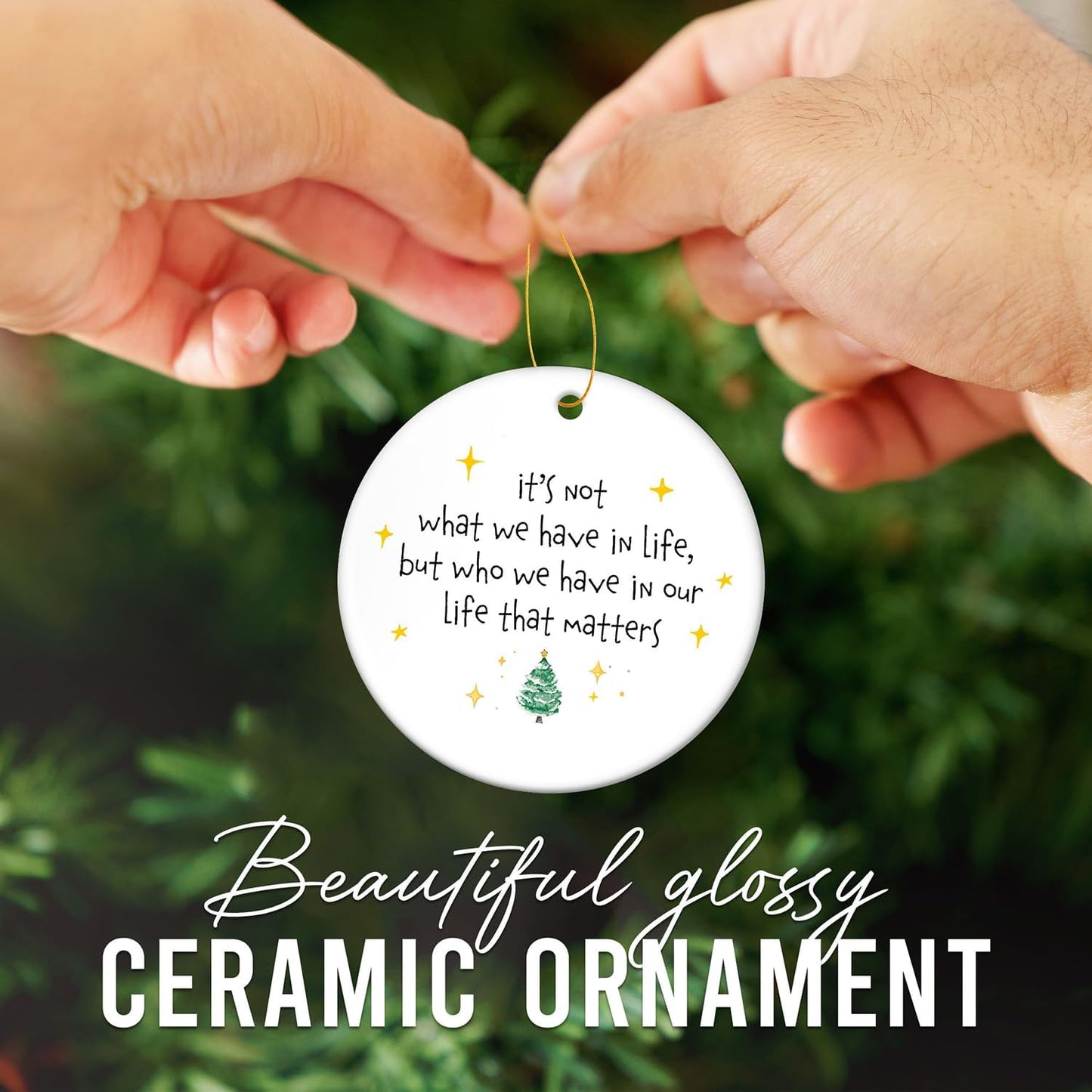 HEXMOZ Friendship Ornament - Best Friend Christmas Ornament - Friendship Gifts for Women, Best Friend, Bestie, BFF, Soul Sister Keepsake - 2025 Christmas Ceramic Decoration