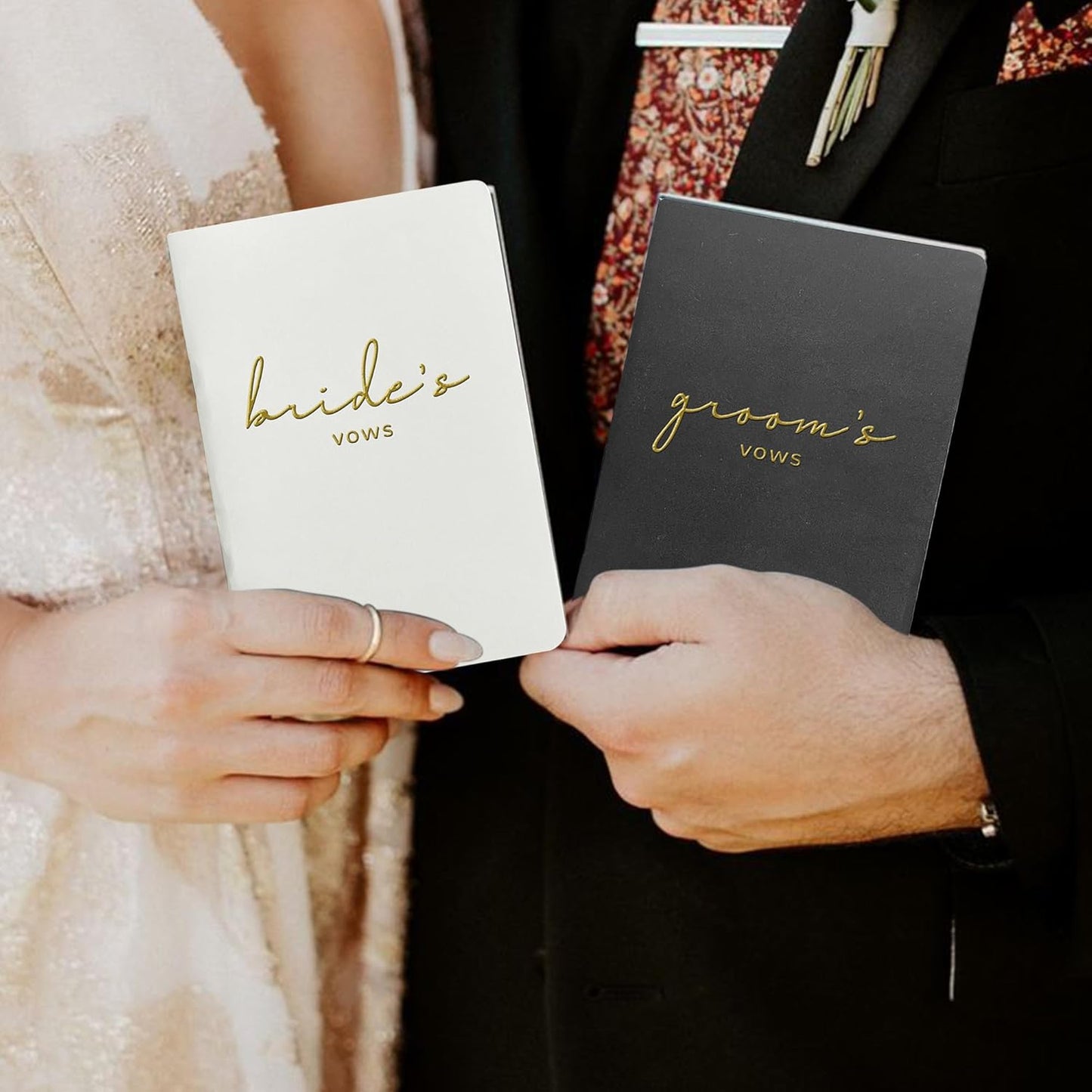 Vow Books His and Hers Wedding Vow Books Bride and Groom Vow Books Wedding Essentials Wedding Accessories(XZ-GB-Black)