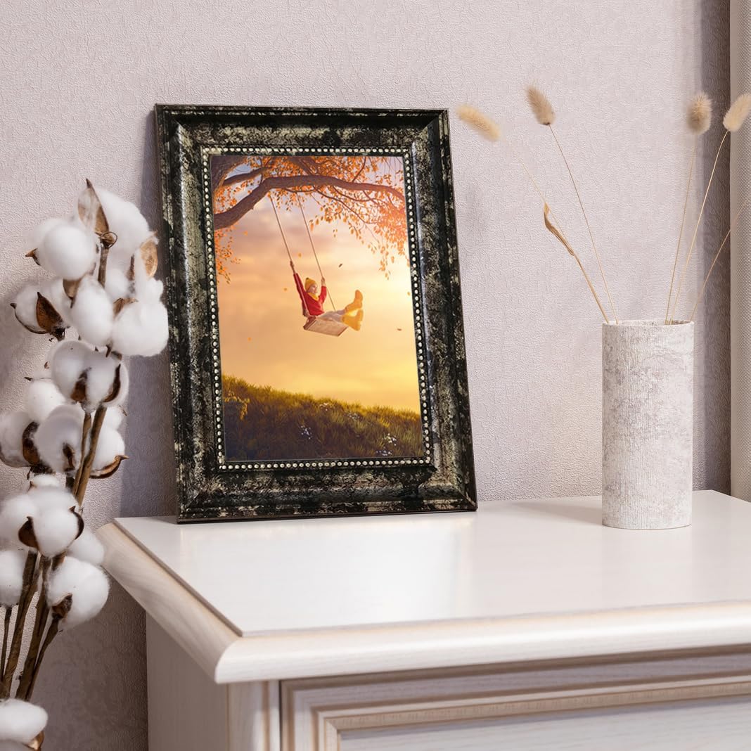 TKGYU 8x10 Picture Frame with Real Glass, 4 Pack Ornate Vintage Picture Frames for Wall or Tabletop Display, 8 x 10 Photo Frame for Wall home best gift