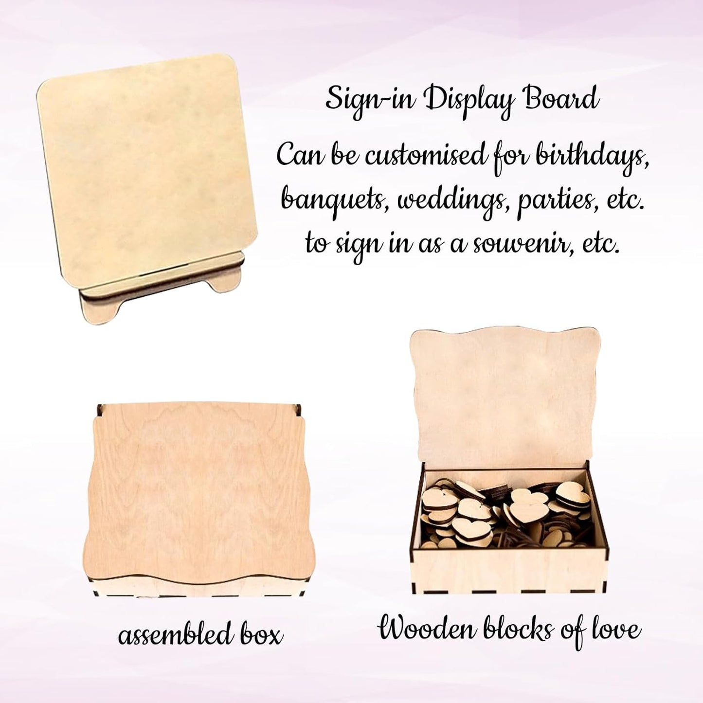Personalized Wedding Guest Book Alternative Custom Name & Date Guestbook Sign Customized Guest Book Drop Box Decor for Wedding Anniversary Party Birthday(Style 11)