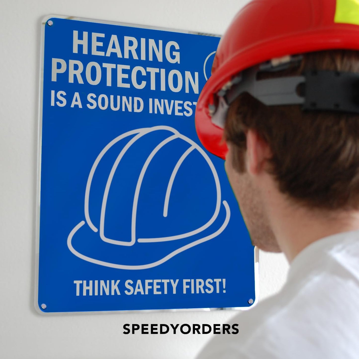 SPEEDYORDERS Custom Aluminum Signs, Personalized, Modern Style, Blue Background, 10x7 In