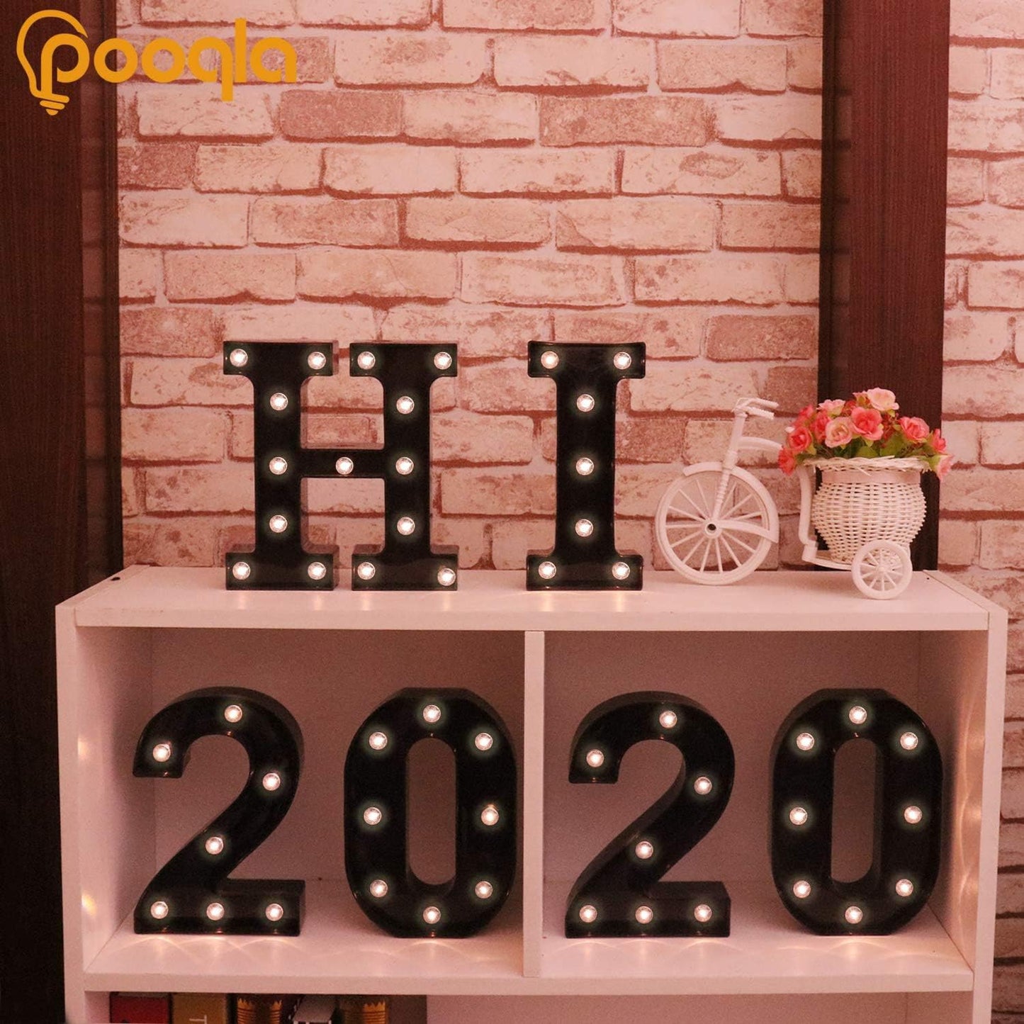 Decorative LED Illuminated Letter Marquee Sign - Alphabet Marquee Letters with Lights For Wedding Birthday Party Christmas Night Light Lamp Home Bar Decoration F, Black