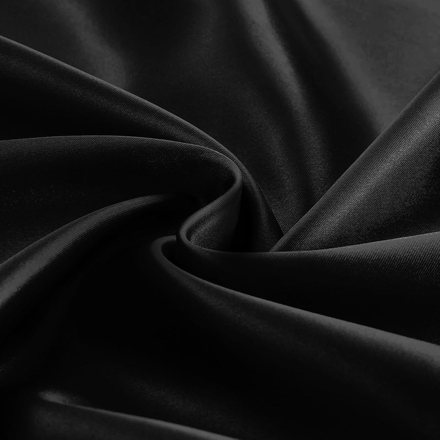 KKJIAF 1 Pack 60 Inch / 5ft Round Table Cloth, Black Overlay Round Satin Table Cover, Silky Satin Dining Tablecloths for Wedding Buffet Parties Banquet Decoration