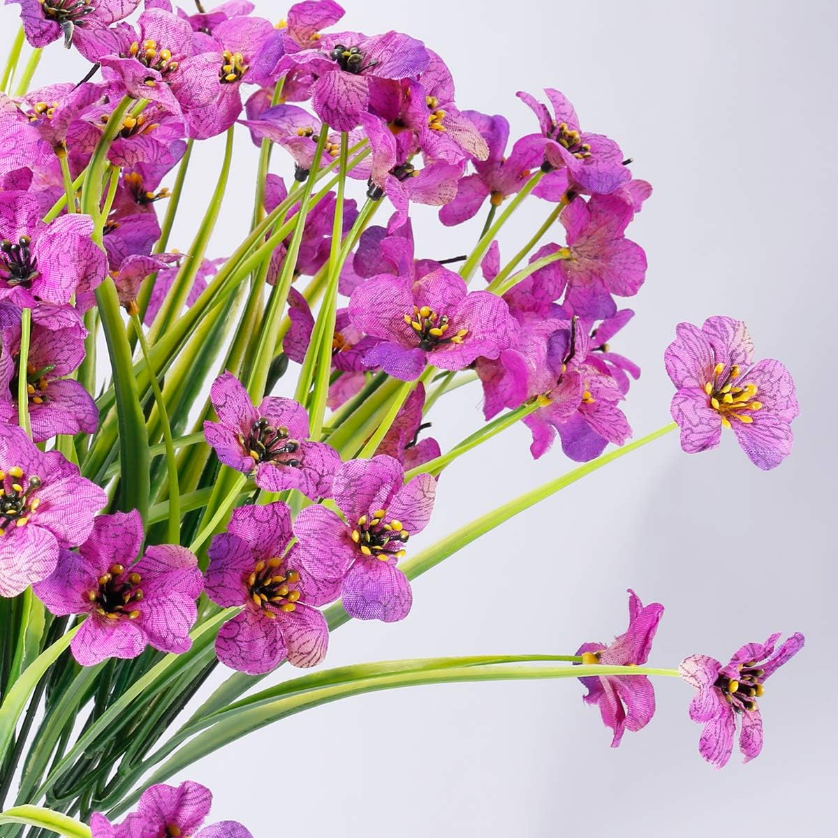 20 Bundles Artificial Flowers Outdoor UV Resistant Fake Flowers No Fade Faux Plastic Plants Garden Porch Window Box Decorating(Purple)…