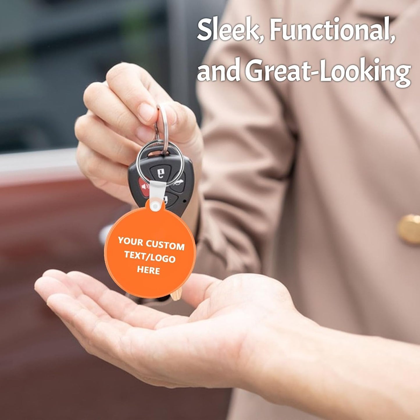 Custom Round Soft Keychains 200 Pack, Personalized Logo, Text Bulk - Perfect for Tradeshows, Party Favors, Events - Customizable Key Tags