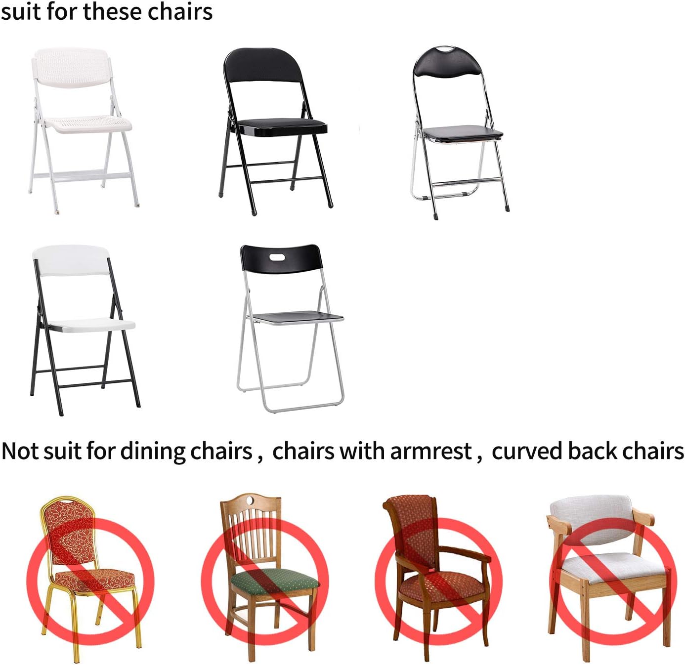 Peomeise Stretch Spandex Folding Chair Cover for Wedding Party Dining Banquet Event (Fuchsia,6pcs)