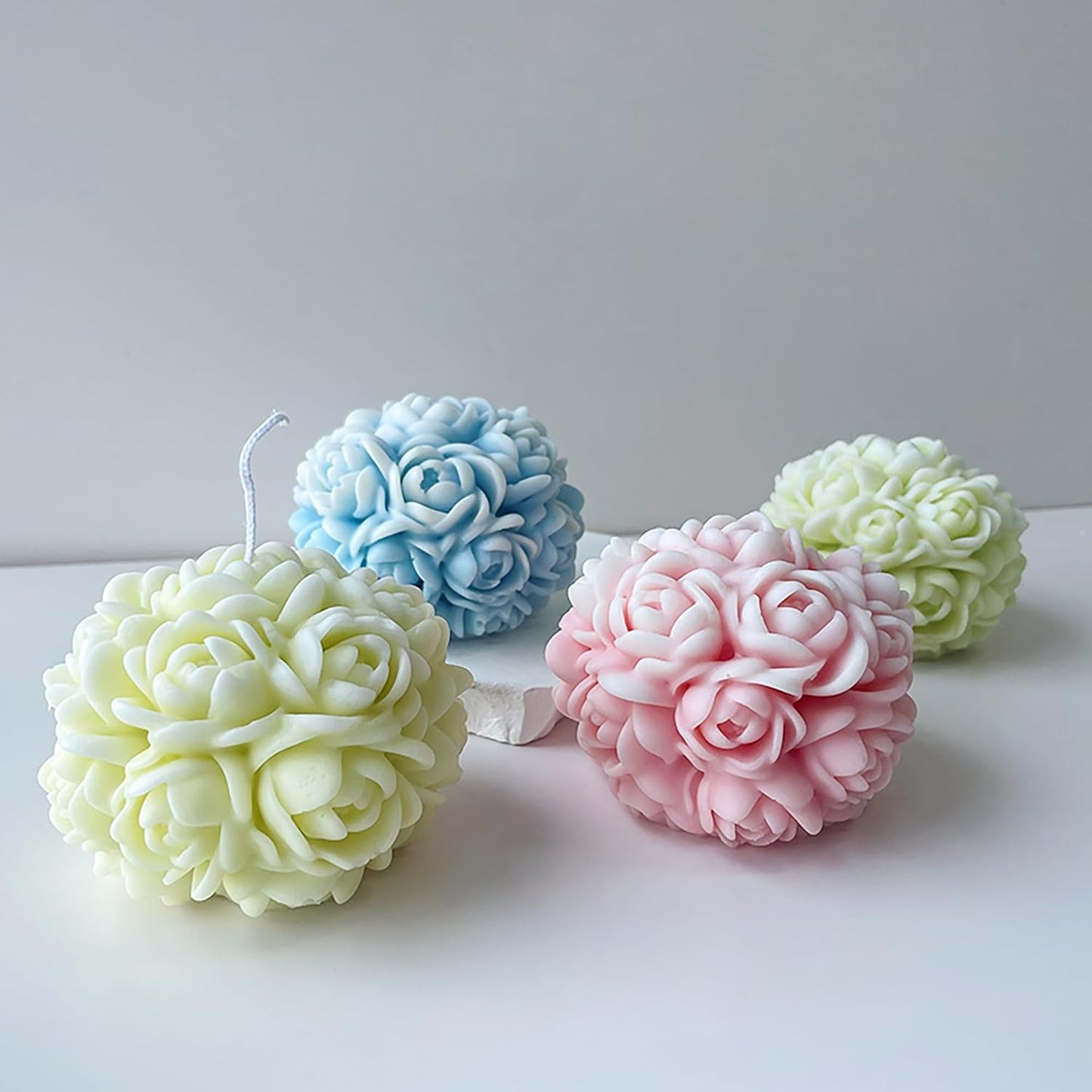 Rose 3D Flower Candle & Ball Mold - Jewelry Resin Casting & Candle Making Molds