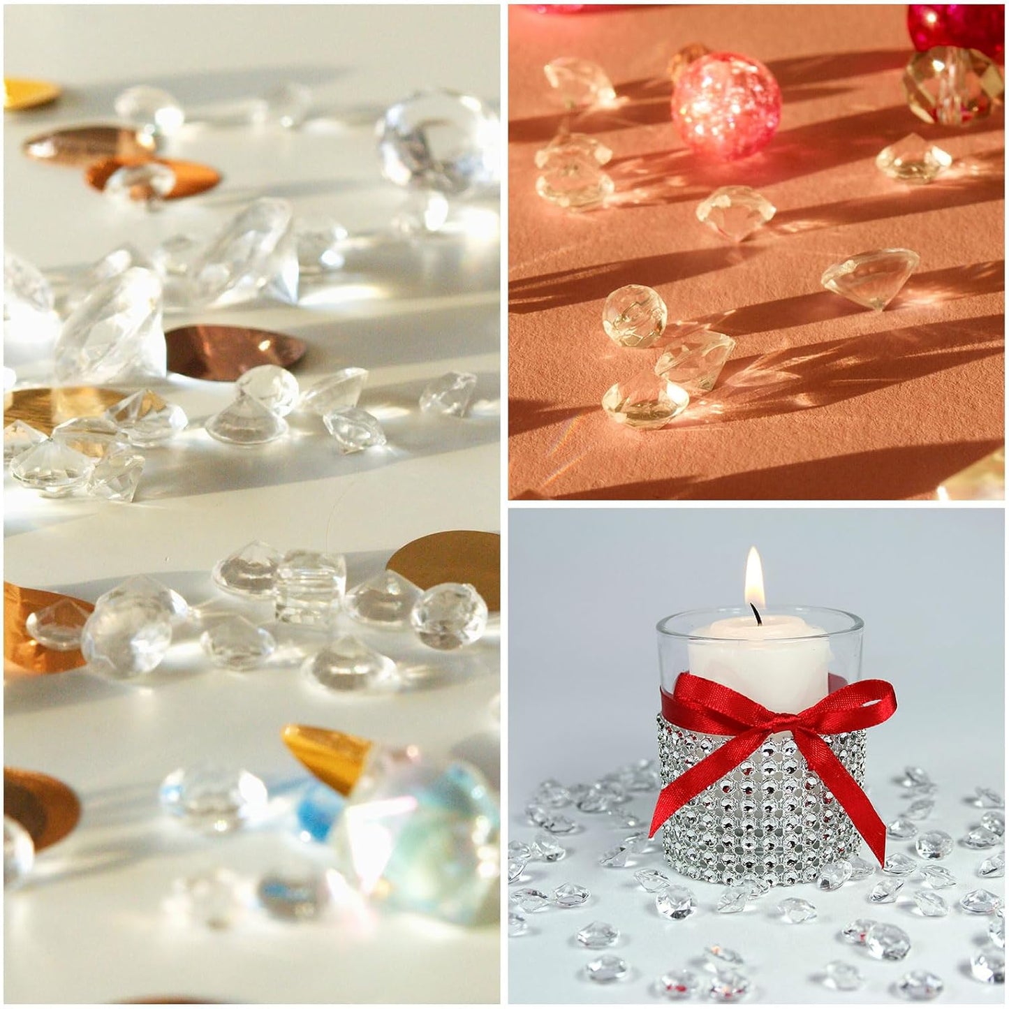 PATIKIL 14000Pcs Wedding Table Scatter Confetti Crystals 3mm Acrylic Diamonds Vase Fillers Gems for Table Centerpiece Decorations Bridal Shower Party, Dark Green AB