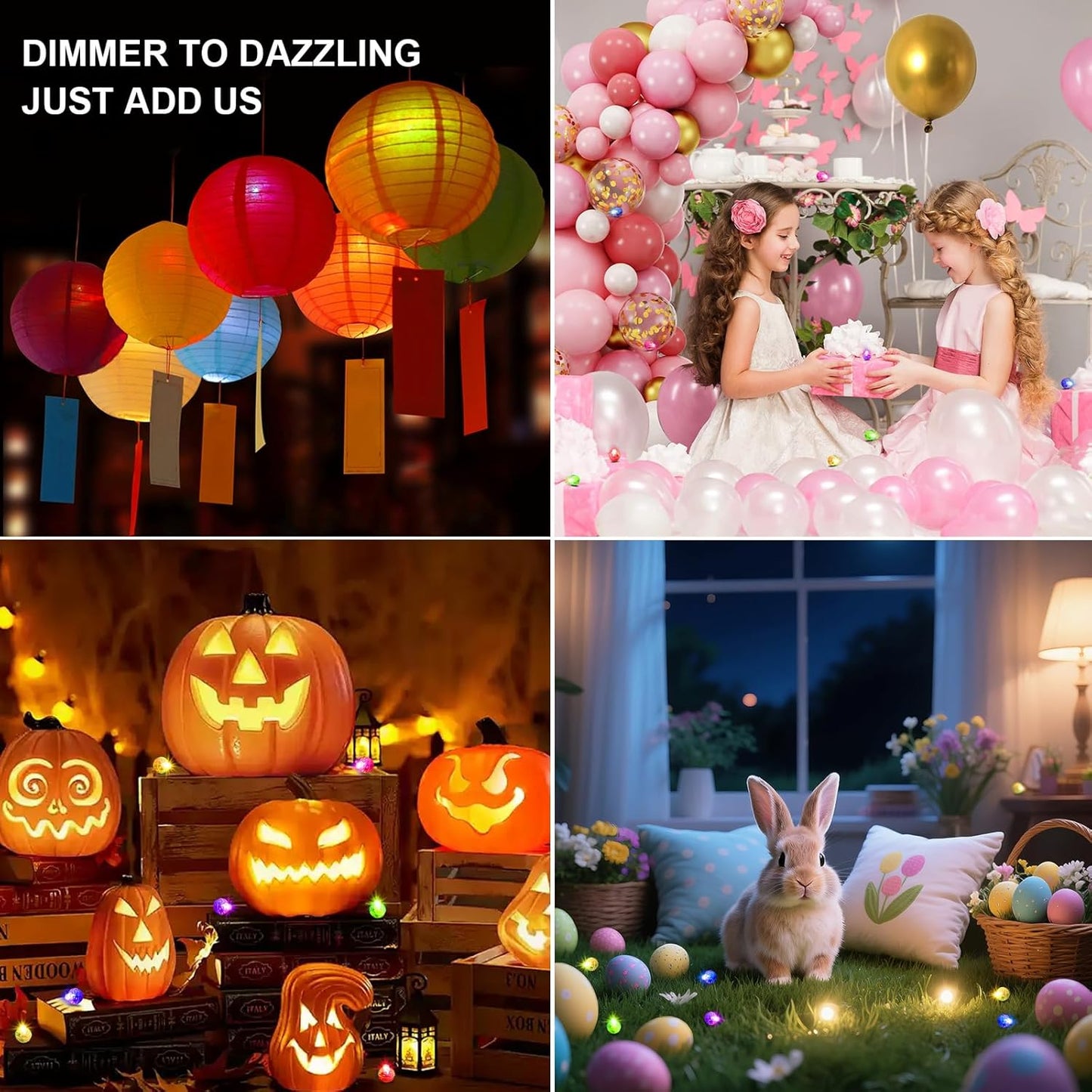Aogist 100Pcs 10-Colors Balloon Lights with Hook,Long Standby Time,Waterproof Mini Light for Birthday Party Wedding Christmas Halloween Easter Decorative (Steady)