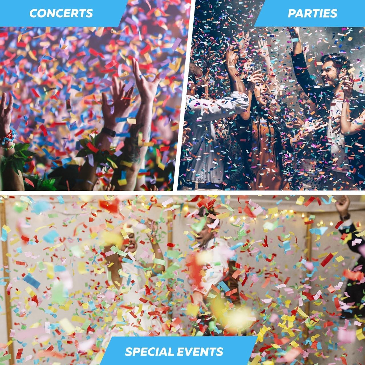 Gold Confetti Paper - BULK 2.2lbs | 1kg, Biodegradable Tissue Paper, Rainbow Light Weight, Non-Staining Paper, for Events, Crafts, Decorations