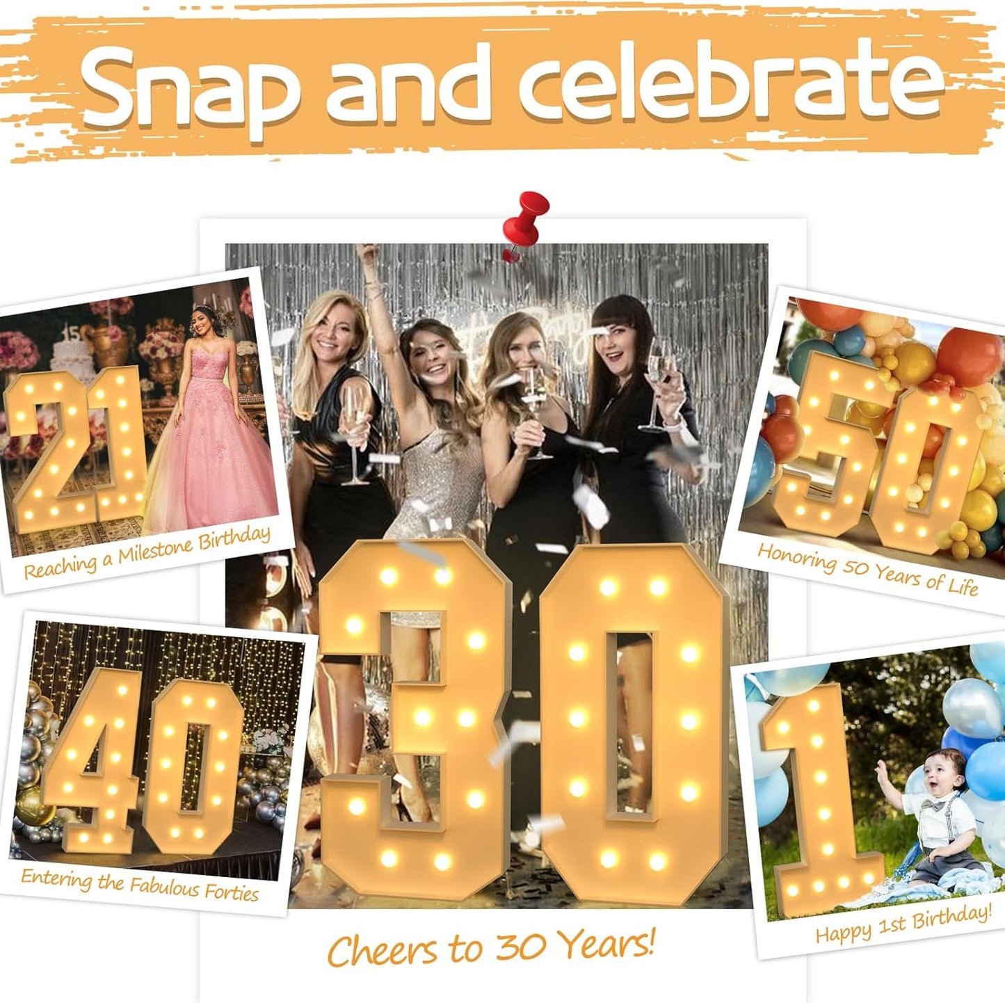 imprsv 4FT Marquee Numbers,DIY Marquee Numbers for 21st Birthday Decorations, Party Party Decorations,Anniversary Party Decor,Mosaic Number for Balloons Number 2,Pre-Cut Foam Board Kit