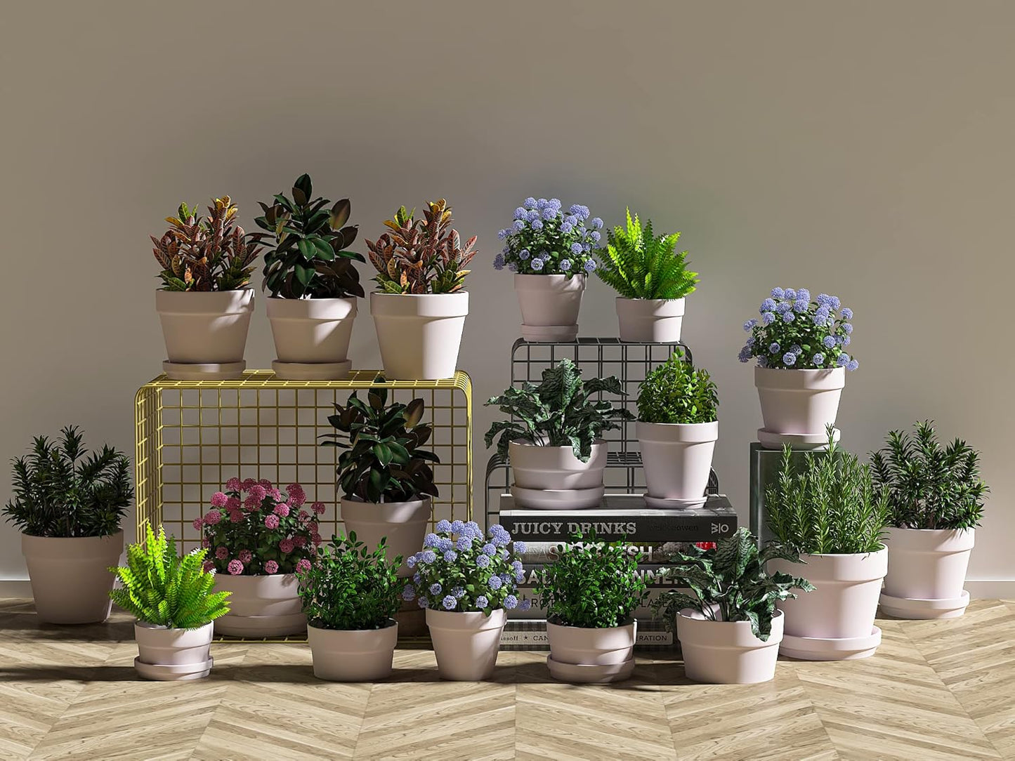 54 Pcs Small Mini Pink Clay Pots 2.1'' Terracotta Pot Clay Ceramic Pottery Planter Cactus Flower Pots Succulent Nursery Pots- Great for Window Boxes, Cactus, Plants, Crafts, Wedding Favors