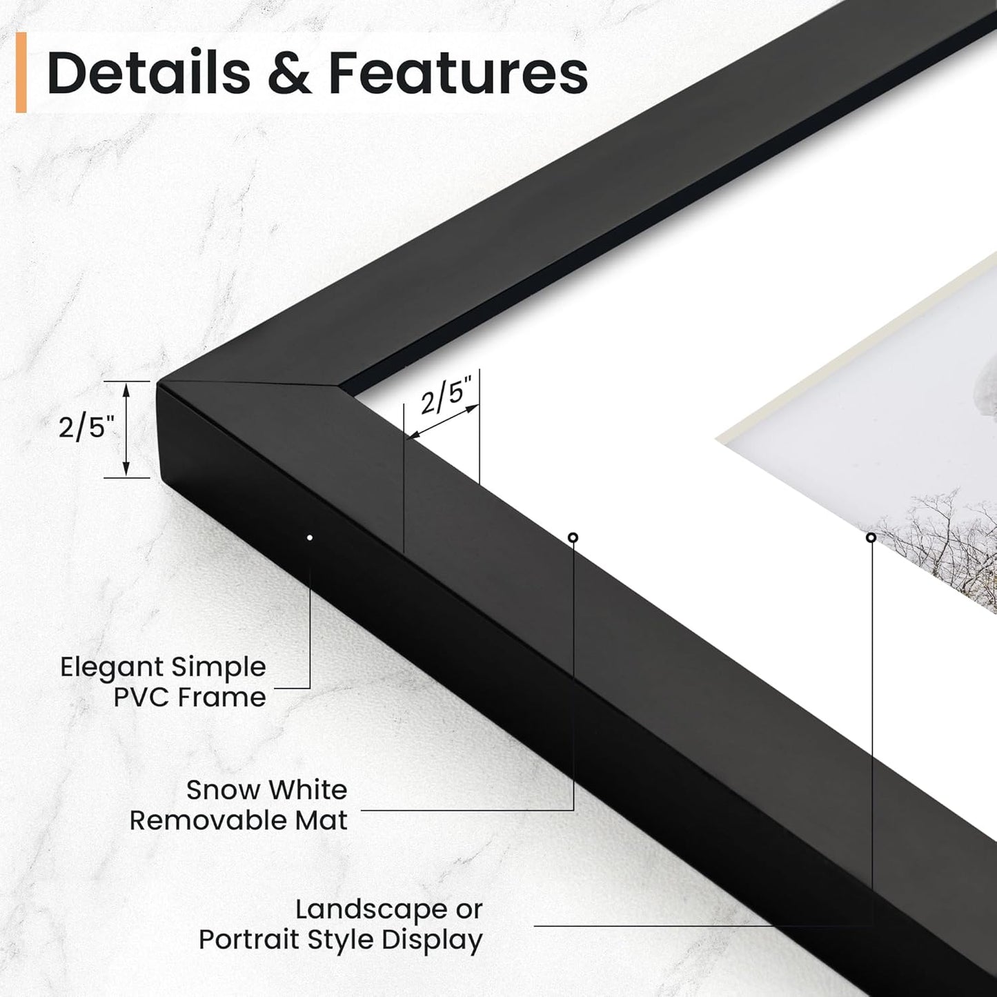 8x10 inch Picture Frame, 8x10 Photo Frames with 5x7 Removable Mat - High Definition Plexiglass - Vertical and Horizontal Display - Wall Hanging Frame - Black, 12 Pack