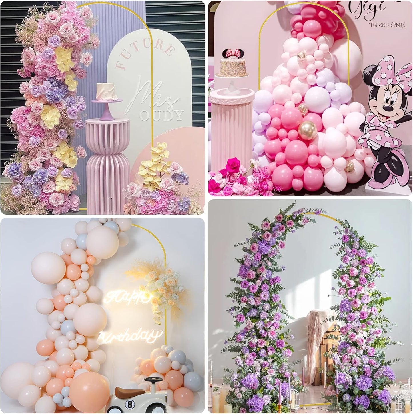 Wokceer 6.6 FT Wedding Arch Backdrop Stand and Arch Cover, Metal Arch Stand with Arch Stand Cover for Birthday Party Wedding Ceremony Bridal Baby Shower Event Decor