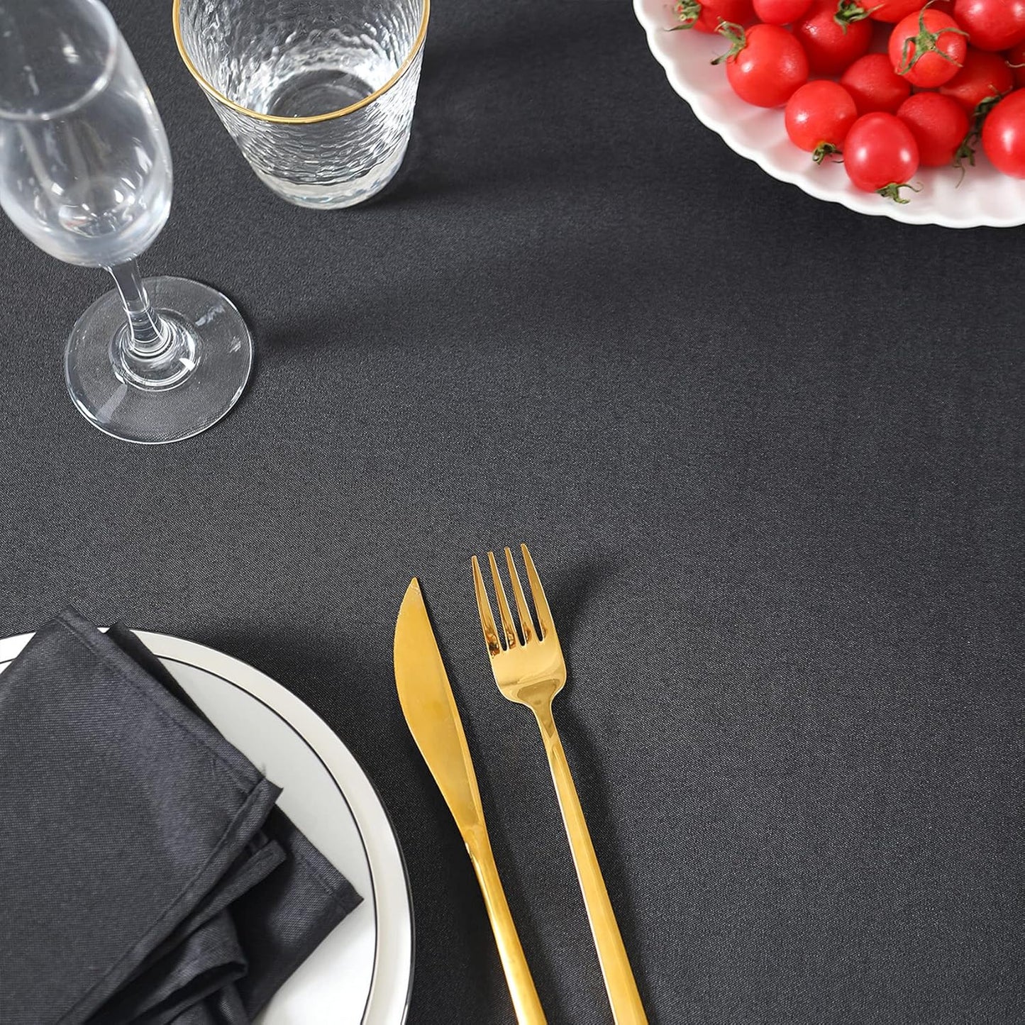 Rectangle Tablecloth 60x102 inch Washable Polyester Fabric Table Cloth for Wedding Party Dining Banquet Decoration(6 Pack 60x102, Black)