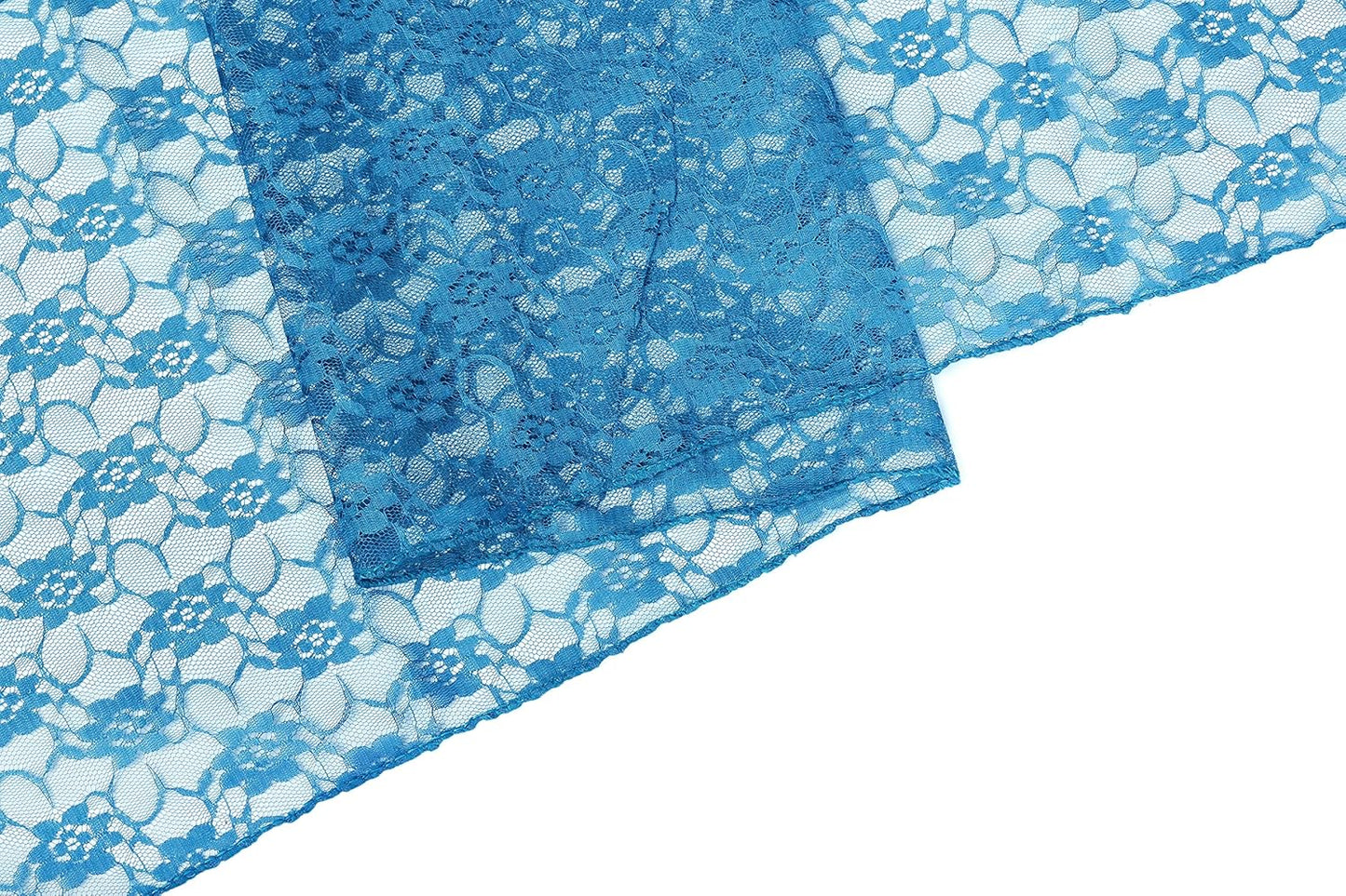 MDS Pack of 15 Wedding 12 x 108 inches Lace Table Runner for Wedding, Decorations for Birthday Parties, Banquets, Graduations, Engagements, and Runners fit Rectangle, Round Table- Dark Teal