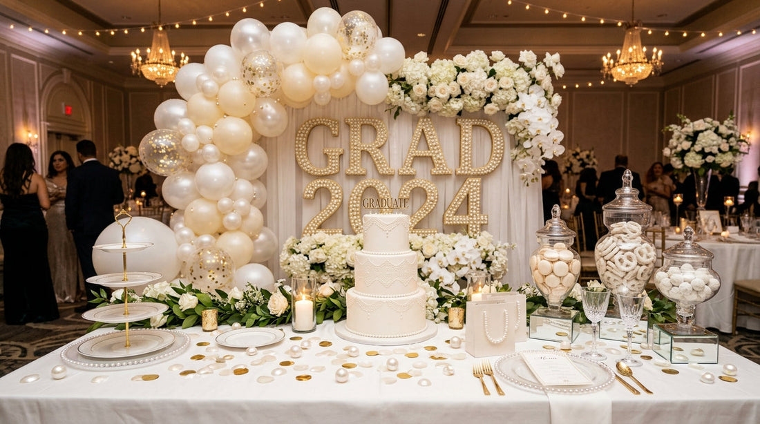The Best Pearl White Decor Accents for a High-End Graduation Party