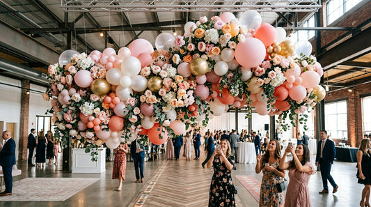 Creating a "Floral Cloud" Installation Using Faux Peonies and Balloons