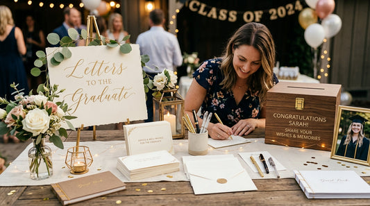 Styling a "Letters to the Graduate" Station with Elegant Stationery