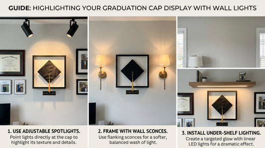 How to Use Wall Lights to Highlight Your Graduation Cap Display