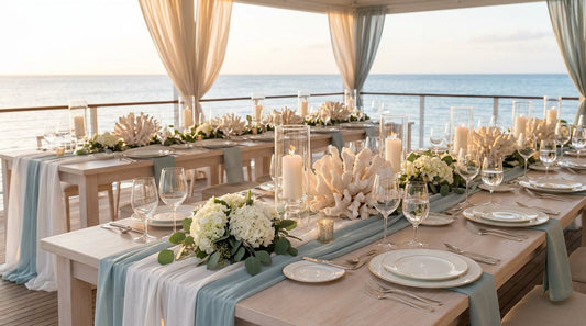 Tablescaping for an Elegant Coastal-Themed Wedding