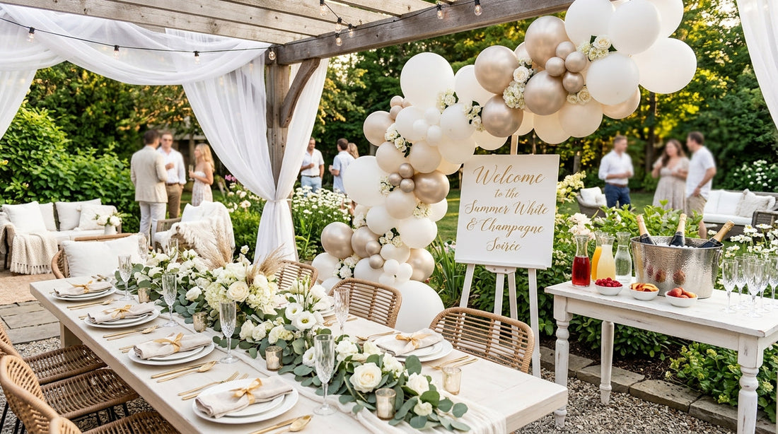 The Best Summer Party Decor for a White and Champagne Theme