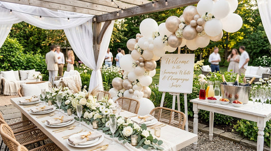 The Best Summer Party Decor for a White and Champagne Theme