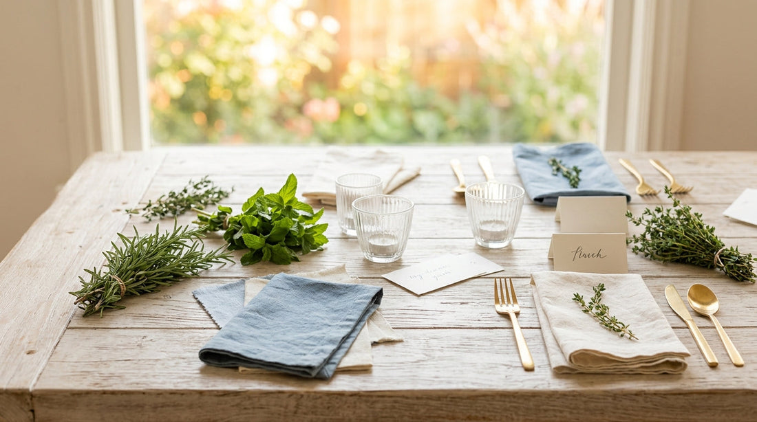 How to Style a July Dinner Party with Fresh Herb Accents