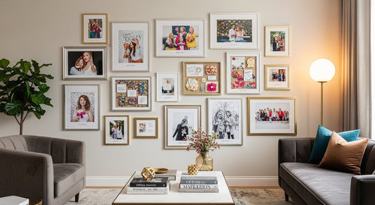 How to Create a Modern Gallery Wall Using Party Photos and Keepsakes