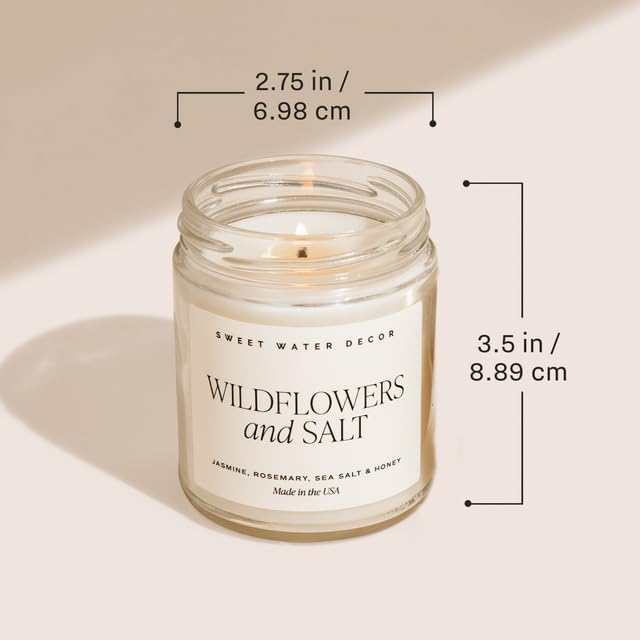 Sweet Water Decor Smells Like It’s Your Birthday Candle 9oz, Soy Non-Toxic Birthday Candle with Gold Lid, Sea Salt Citrus Musk Amber Scent, Fun Birthday Gift for Women, Friends, Mom, Sister, Coworkers
