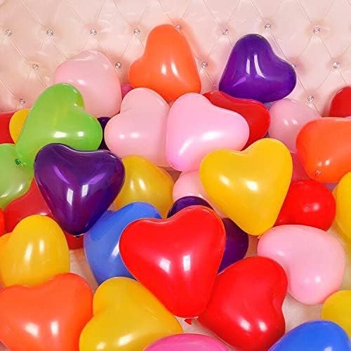 6-inch Heart shaped balloons 10 Kinds of Mixed Color Latex Balloons for Valentines Day,Propose Marriage,Wedding Party.(red, purple,yellow,green,blue, pink, white,orange,etc.)
