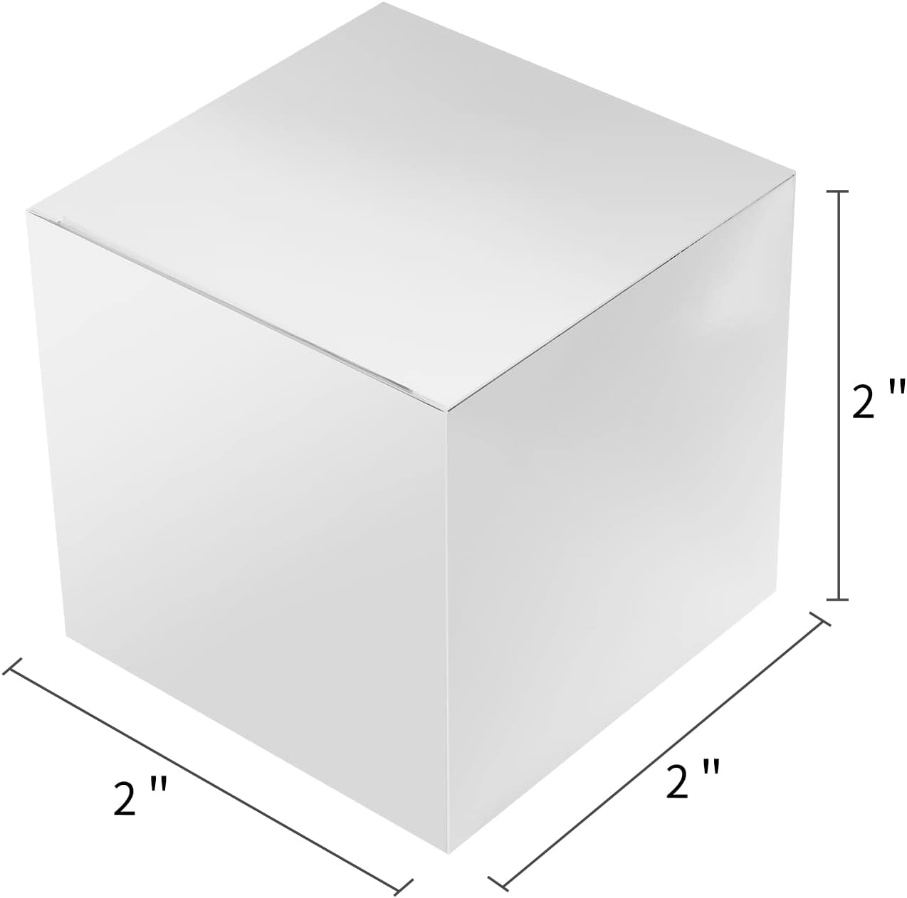 100 Pack Small Gift Boxes, 2x2x2 Inches Favor Boxes Silver Paper Gift Boxes with Lids for Presents, Crafting, Cupcake Boxes, Gifts, Candy Boxes for Wedding Party Bridal Shower Baby Shower Favors