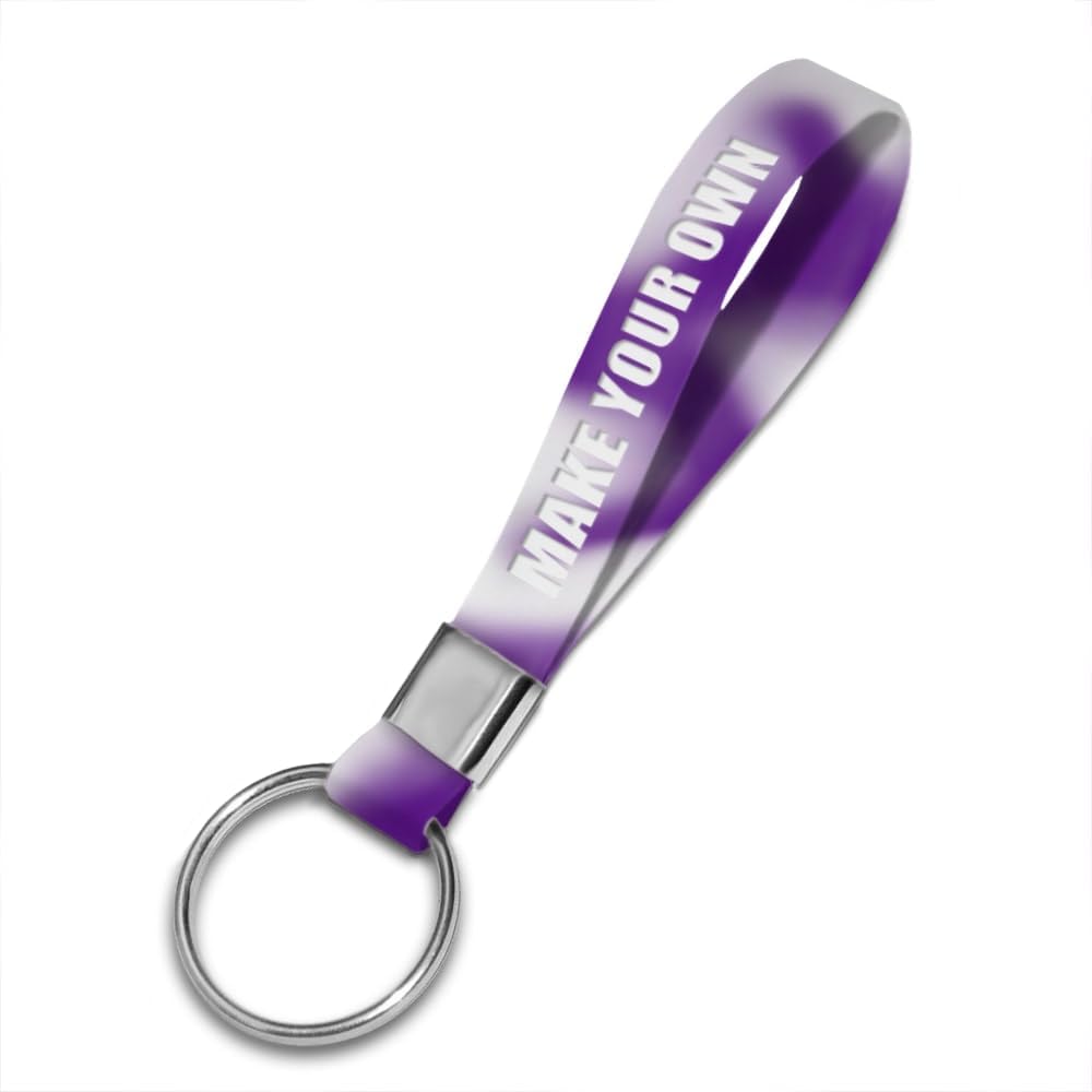 50 Personalized Silicone Keychains for Backpack Key Cellphone, Custom Silicone Keyrings CustomText/Icon for Adults