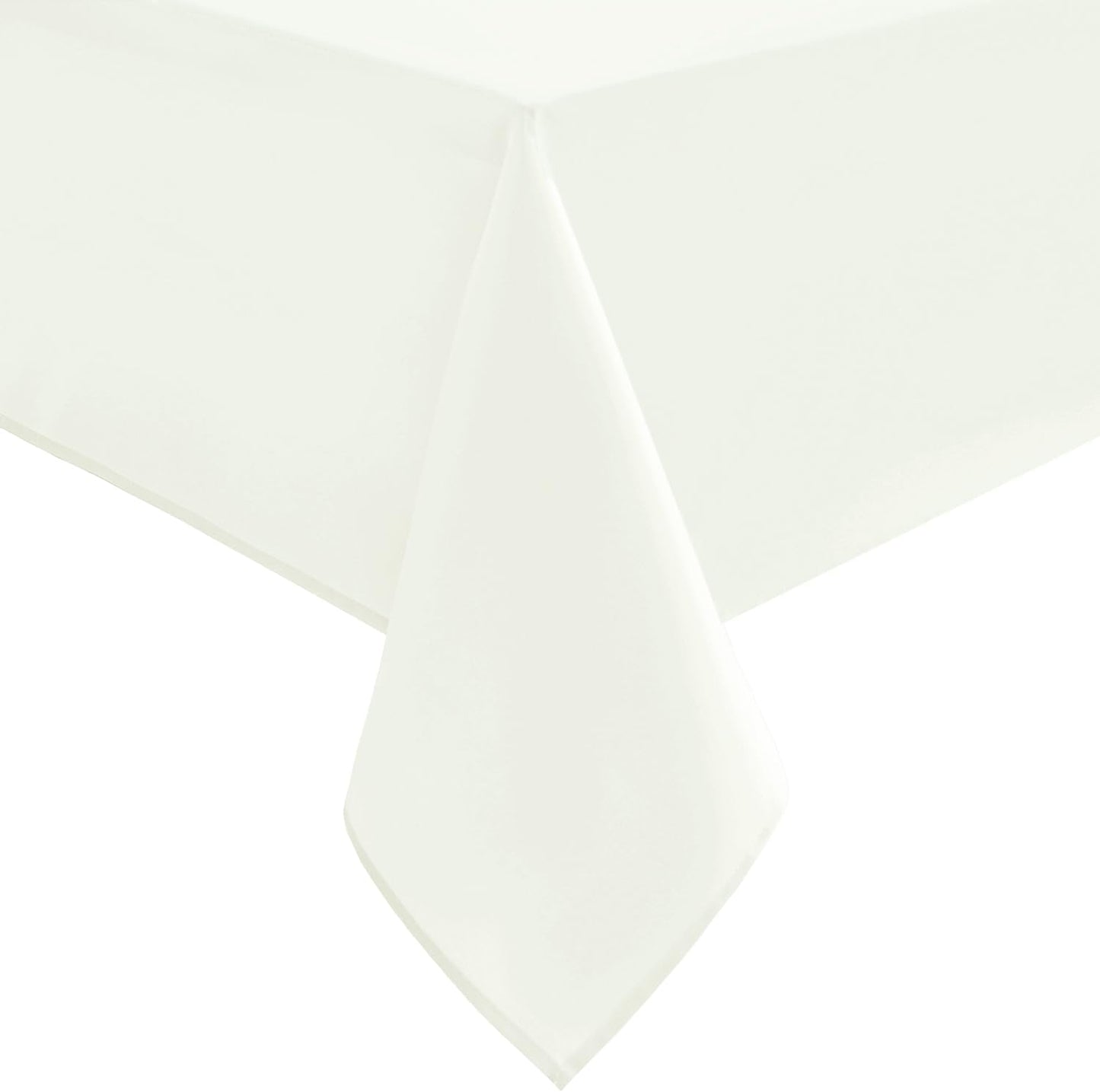 Hiasan Ivory Tablecloth for Rectangle Tables - Waterproof and Spillproof Washable Fabric Table Cloth for Dining Room Kitchen Party, 52 x 70 Inch