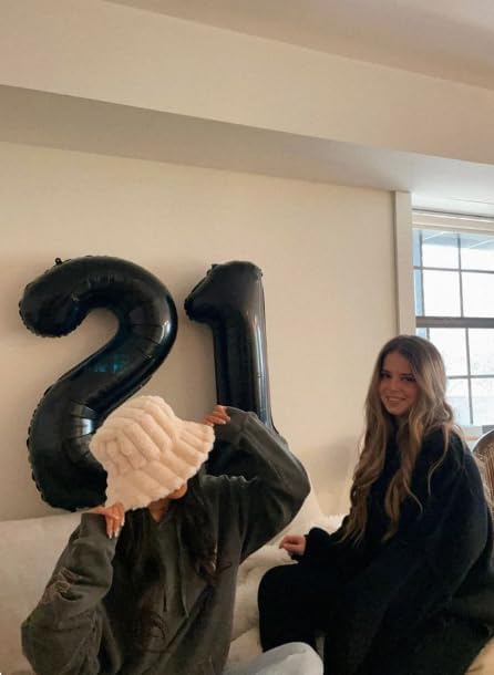Black 40 Inch 10 Number Balloons, Balloon Decorations for 10 Birthday, Foil Giant 10 Birthday Graduations Anniversary Party